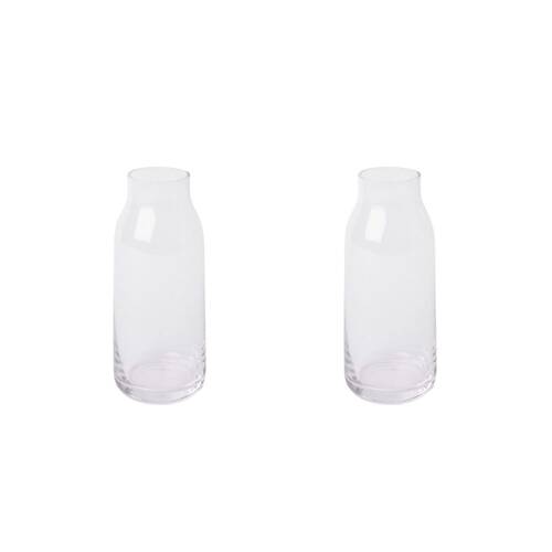 2PK E Style Harnan Vase Tabletop Home Decor 10x10cm Clear
