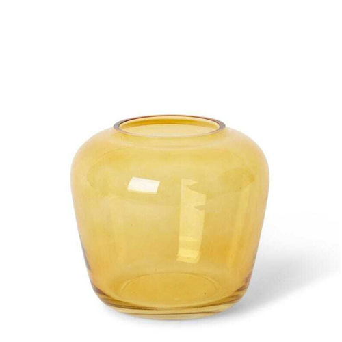 E Style 20cm Glass Brice Flower Vase Decor - Amber