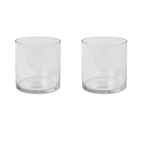2PK E Style Vera Vase Tabletop Home Decor 15x15cm Clear
