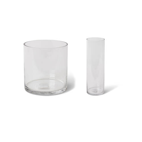 2pc E Style Vera Vase Tabletop Home Decor Combo Set 15x15/12x12cm Clear