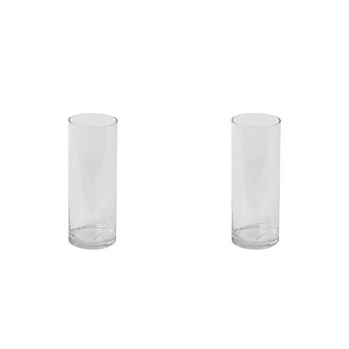 2PK E Style Vera Vase Tabletop Home Decor 10x10cm Clear