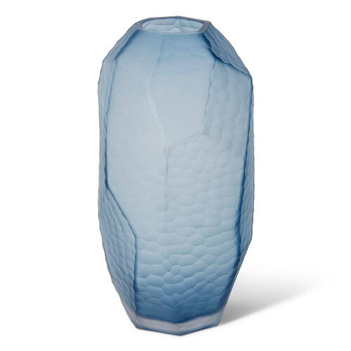 E Style Glass Rufus Vase Home Decor 20x20cm Ink Blue