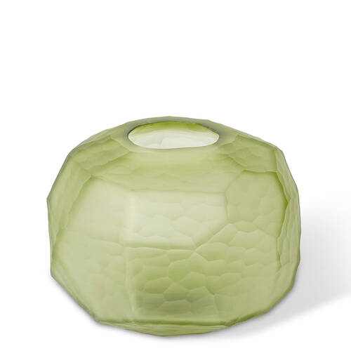E Style Glass Rufus Round Vase Home Decor 21x21cm Dark Green