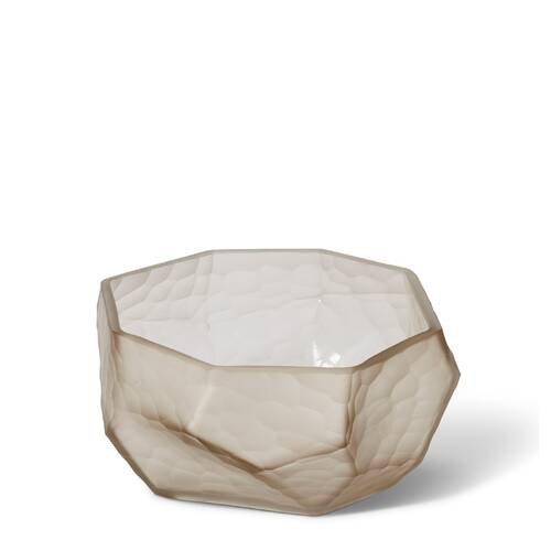 E Style Glass Rufus Decorative Bowl Home Decor 22x22cm Sand