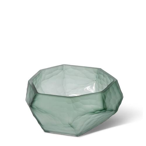 E Style Glass Rufus Decorative Bowl Home Decor 22x22cm Sage