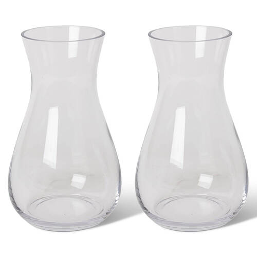 2PK E Style Betsy Glass Flower Vase Home Decor 25cm - Clear