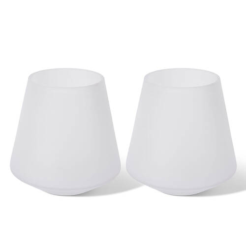 2PK E Style Cassidy Glass Flower Vase Home Decor 20cm - White