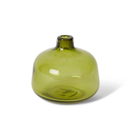 E Style Dalili Glass Decorative Bottle Short Home Decor 11cm - Green