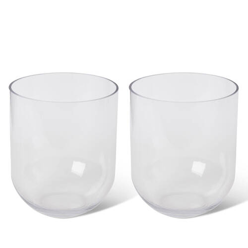 2PK E Style Halima Glass Flower Vase Home Decor 22cm - Clear