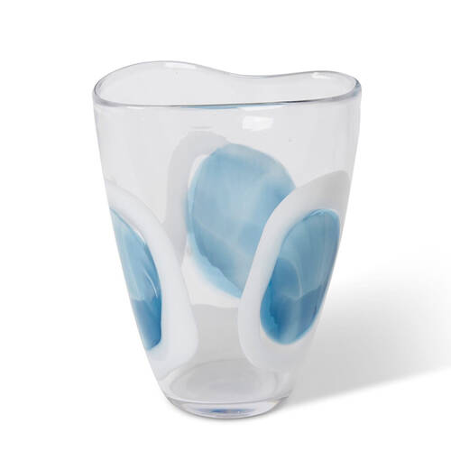 E Style Carina Glass Flower Vase Home Decor 23cm - Blue/Clear