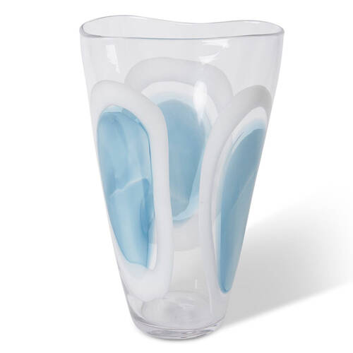 E Style Carina Glass Flower Vase Home Decor 36cm - Blue/Clear