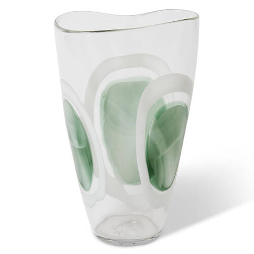 E Style Carina Glass Flower Vase Home Decor 36cm - Sage/Clear