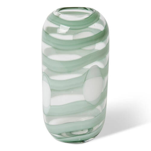 E Style Belle Glass Flower Vase Home Decor 33cm - Sage/Clear