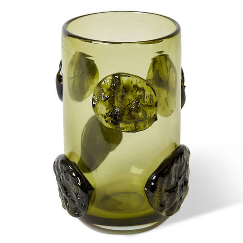 E Style Mansa Glass Flower Vase Home Decor 27cm - Green
