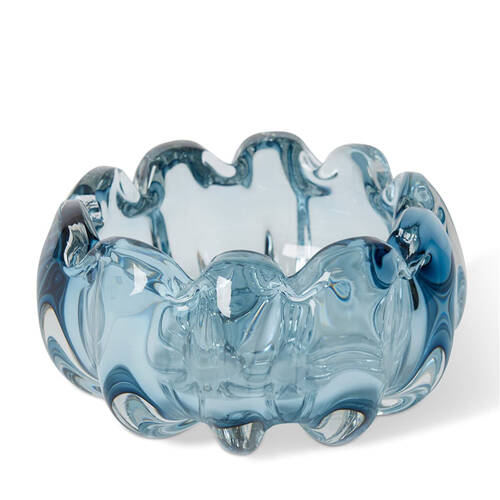 E Style Thandie Glass Decorative Bowl Home Decor 20cm - Blue