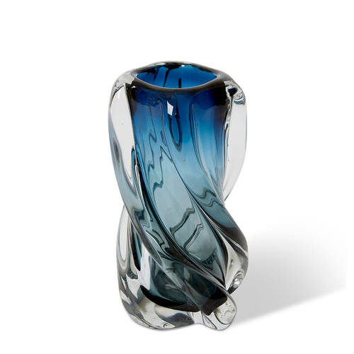 E Style Sharik Glass Flower Vase Home Decor 20cm - Blue