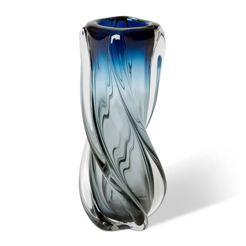 E Style Sharik Glass Flower Vase Home Decor 36cm - Blue