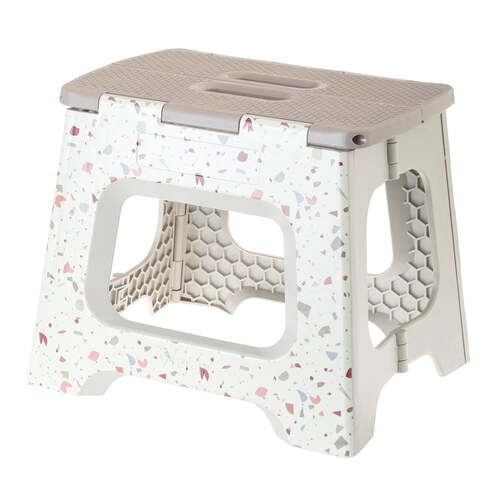 Vigar Compact Foldable 32cm Plastic Step Stool - Terrazzo in Body