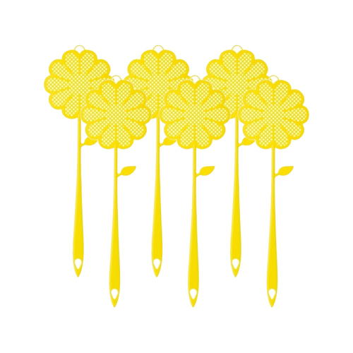 6PK Vigar Handheld Floral Fly Swatter Insect Killer Assorted 43cm