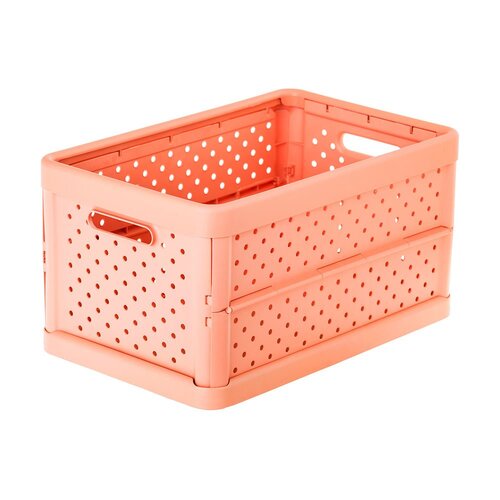 Vigar Compact 11.3L Plastic Foldable Crate - Sunrise Orange