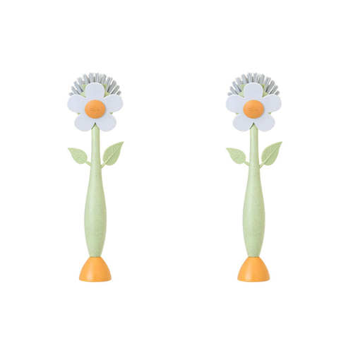 2x Vigar 26cm Florganic Dish Brush Kitchen Plate/Utensil Cleaner