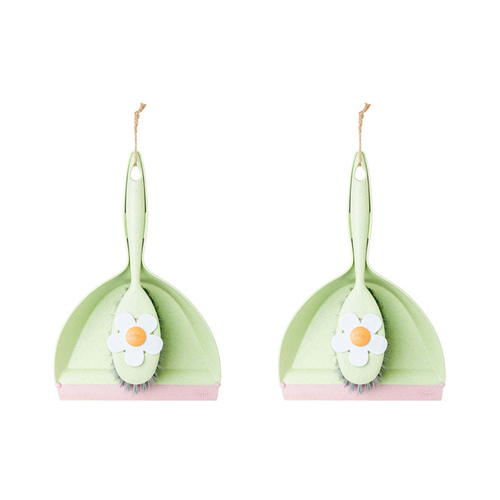 2x Vigar 32cm Florganic Dustpan & Brush Set Dust/Dirt Cleaner w/ Rubber Lip
