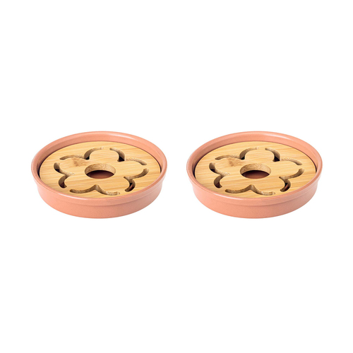 2x Vigar Florganic Soap Tray Holder Bathroom Organiser - Pink