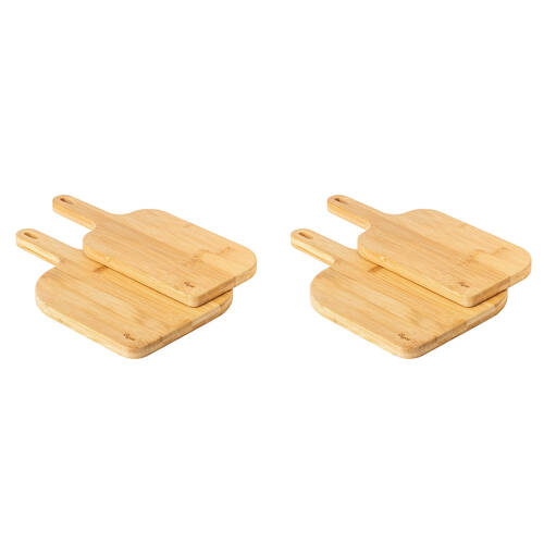 2x 2pc Vigar Becco Bamboo Serving Snack Cheese Boards w/ Handle Small/Medium
