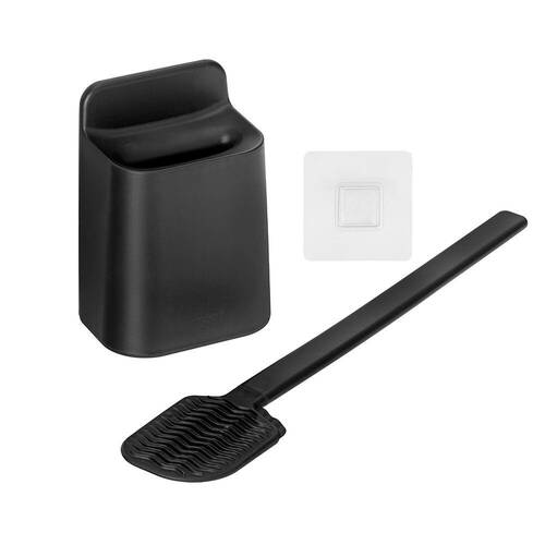 Vigar Essential Eco Wall Mounted Toilet Brush w/ Holder Set 41.5cm Black