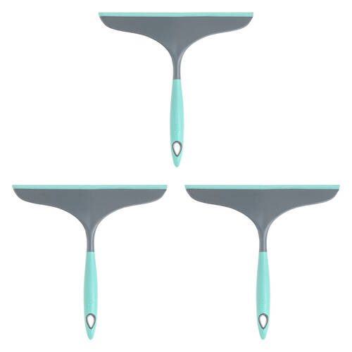 3PK Vigar Hergo Squeegee Tiles/Window Surface Glass Cleaner 23.5cm Turquoise