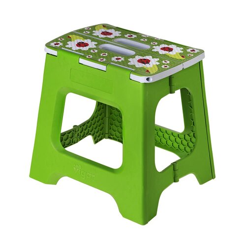 Vigar Compact Foldable 32cm Plastic Step Stool - Ladybug on Top