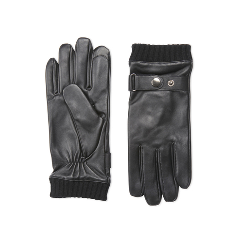 Van Heusen Ladies/Women's Leather Gloves w/ Wool Cuff L/XL - Black