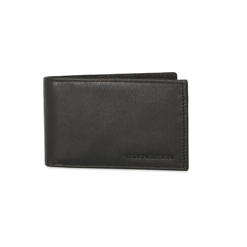 Van Heusen L-Fold Leather Wallet w/ ID Window/Coin Pocket For Men Black