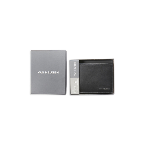 Van Heusen Leather RFID Bi-Fold Wallet w/ Removable Pass Case - Black