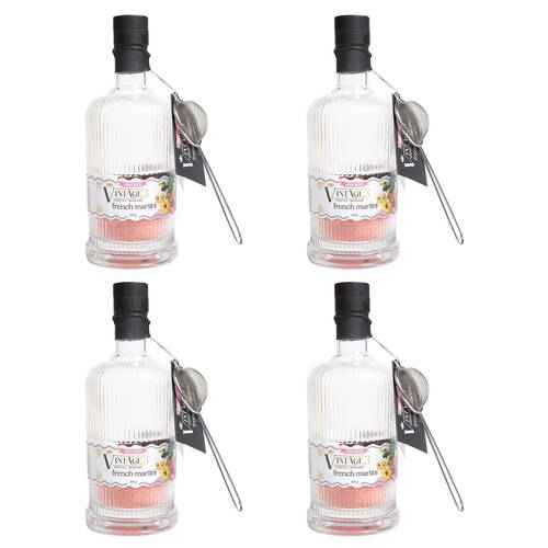 4PK Hot Shots Vintage 3 French Martini Vodka Mixed Cocktail Infusion 108g