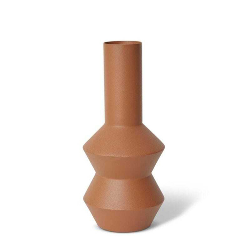 E Style 33cm Metal Jagger Tall Flower Vase Decor - Brown