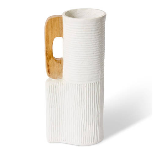 E Style Jafar Vessel Ecomix/Wood Decorative Vase 42cm - Beige/Natural