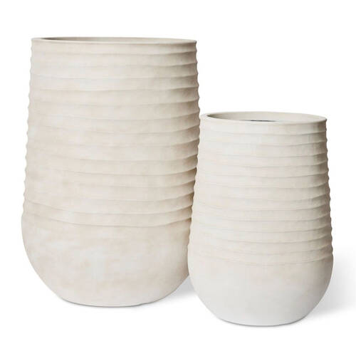 2pc E Style Knox Tall Stonelite Polyethylene Planters Set 51/70cm - Beige