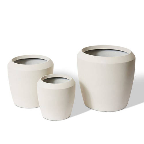 3pc E Style Malik Planters Set Home/Garden Decor 34cm/43/55cm - Beige