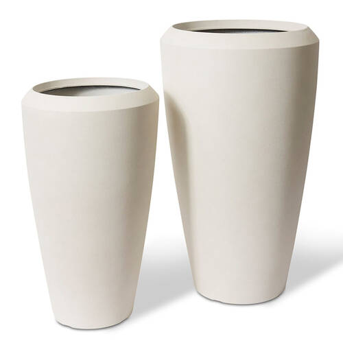 2pc E Style Malik Tall Planters Set Home/Garden Decor 70cm/86cm - Beige