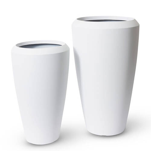 2pc E Style Malik Tall Planters Set Home/Garden Decor 70cm/86cm - White