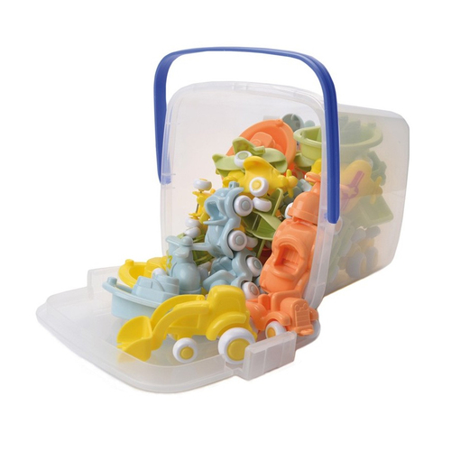 30pcs Viking Toys Eco Mini Chubbies Vehicle Toy w/ Bucket Kids 12m+