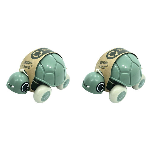 2x Viking Toys Reline Pull-Along Turtle Toy Kids 12m+
