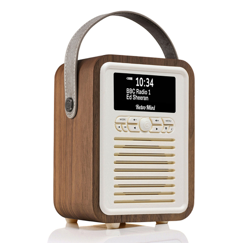 VQ Retro Mini DAB+ Digital FM Radio/Bluetooth Speaker Walnut