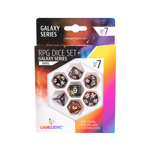 7pc Gamegenic Galaxy Series Mars RPG Role Playing Dice Set Gaming Accessory