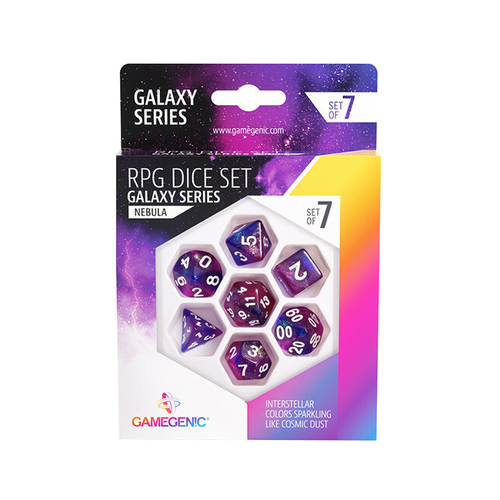 7pc Gamegenic Galaxy Series Nebula RPG Role Playing Game Dice Set Accessory