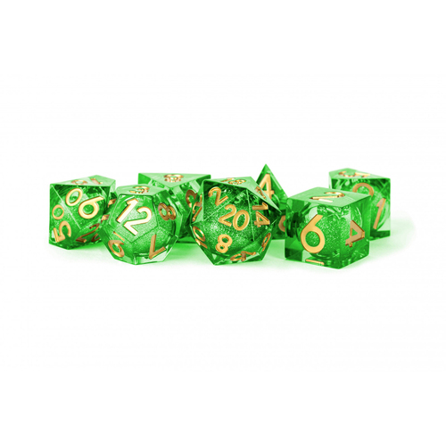 7pc Fanroll by Metallic Aegis of Hope Liquid Core Dice Set