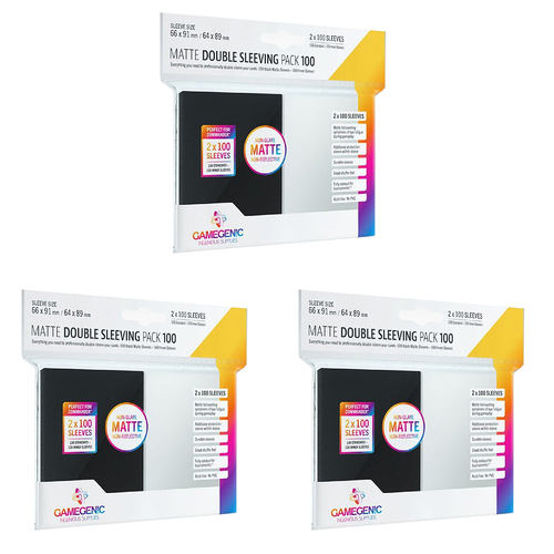 3x 100pc Gamegenic Matte Double Sleeving Pack Gaming Accessory