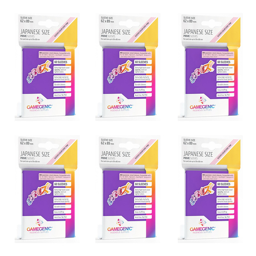 6x 60pc Gamegenic Japanese Sleeves Size PINK Purple 62x89mm Accessory