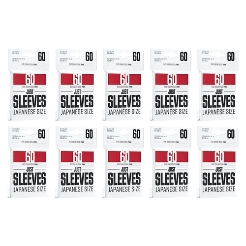 10PK Gamegenic Just Sleeves Japanese Size Red Gaming Accessory